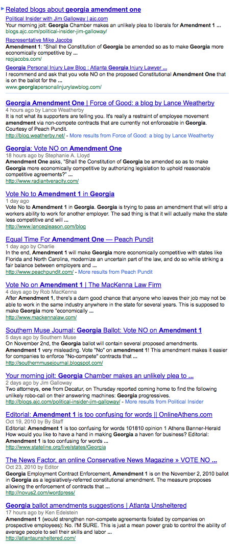 Georgia Amendment One Blogs